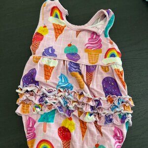 Little Sleepies - Pink Rainbow Sprinkles Bubble Romper